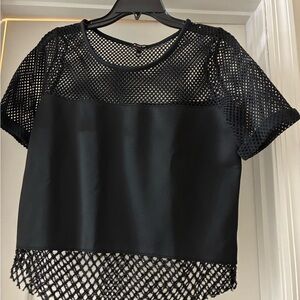 Black Mesh Women's Top